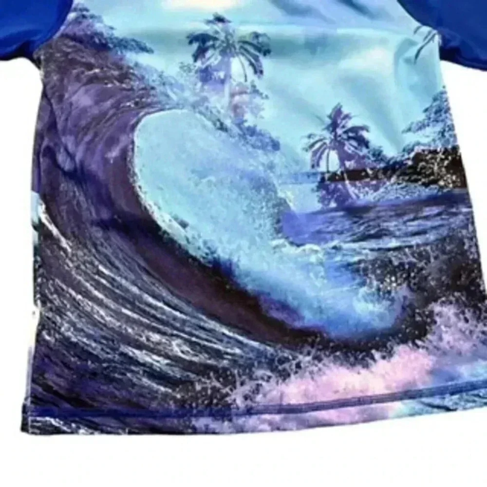 Wonder Nation Rash Guard Long Sleeve Shark Design Boys Size 8 Medium‎